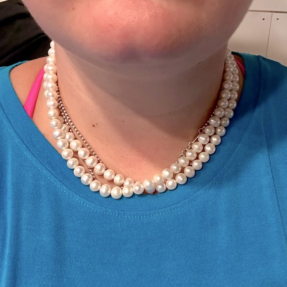 SOLD 🚫 Vintage Freshwater Double Strand Pearl Necklace - Picture 4 of 4